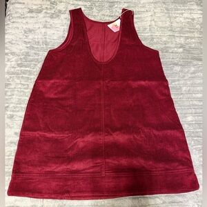 Burgundy Corduroy Sleeveless Dress